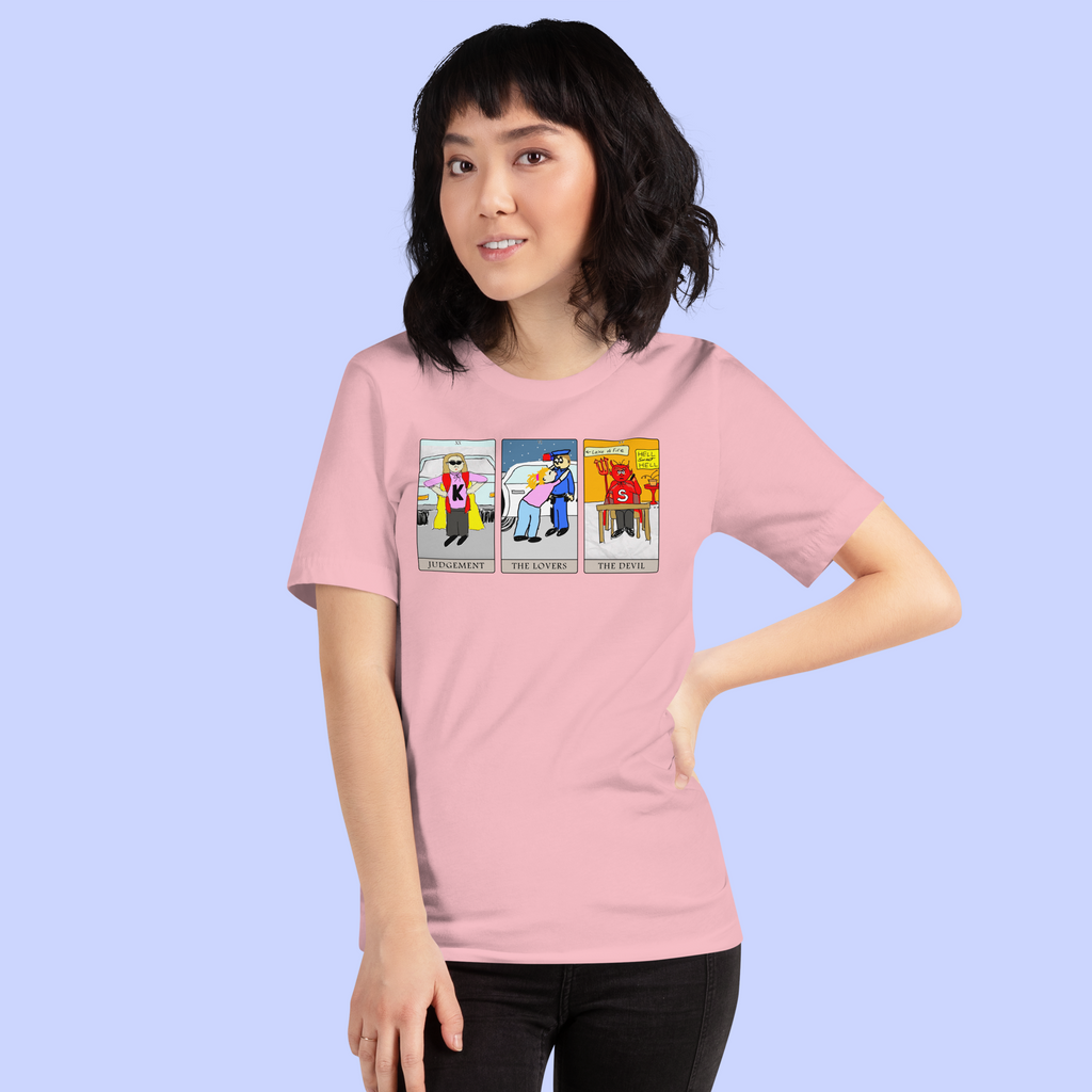 Sock Puppet Master Judgement, The Lovers & The Devil Tarot T-shirt