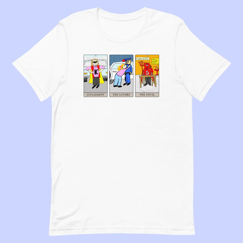 Sock Puppet Master Judgement, The Lovers & The Devil Tarot T-shirt