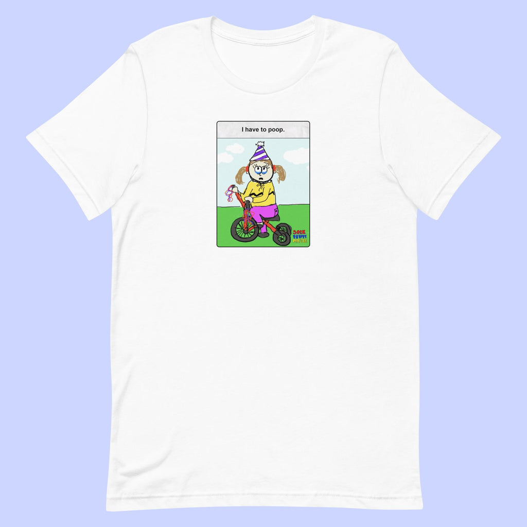 Sock Puppet Master "I have to poop" Tricycle Girl T-shirt