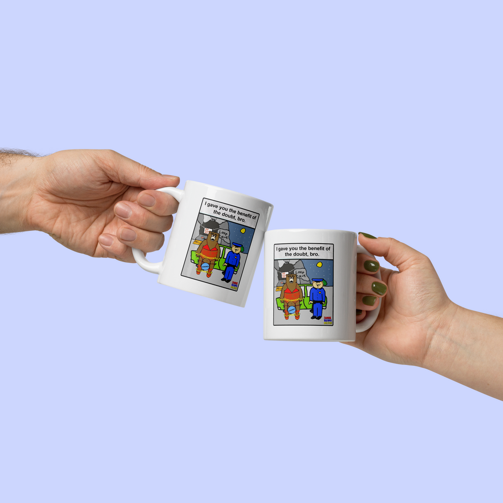 Sock Puppet Master Lingerie Bear "Benefit of the Doubt" Mug