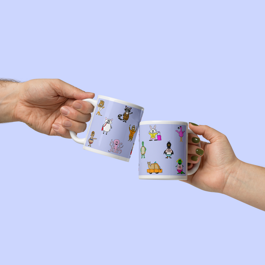 Sock Puppet Master Character Medley Mug