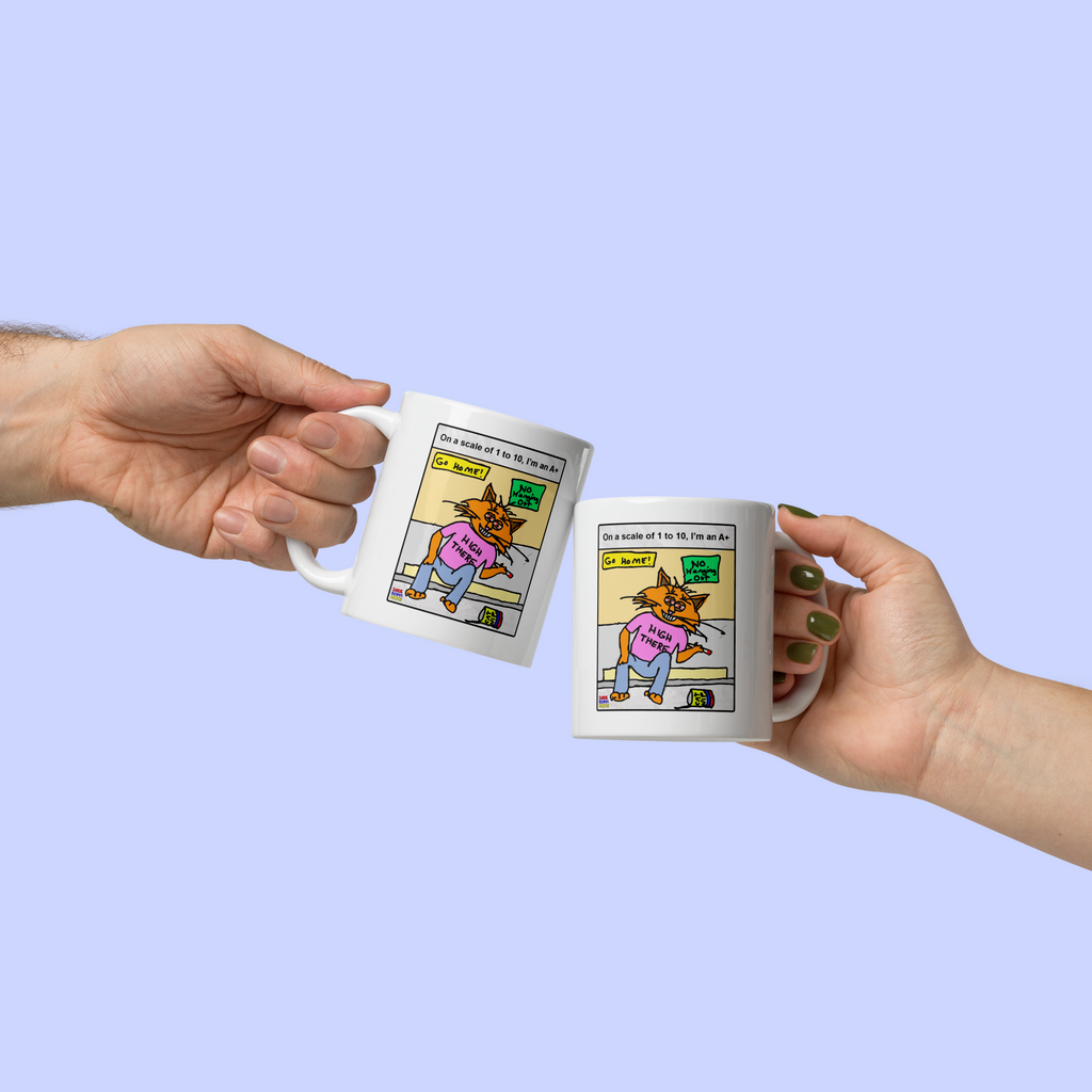 The Sock Puppet Master "High There" Cat Mug