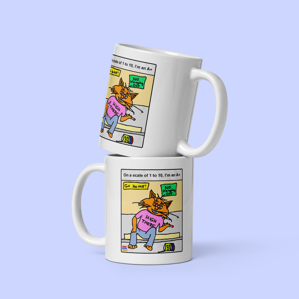 The Sock Puppet Master "High There" Cat Mug