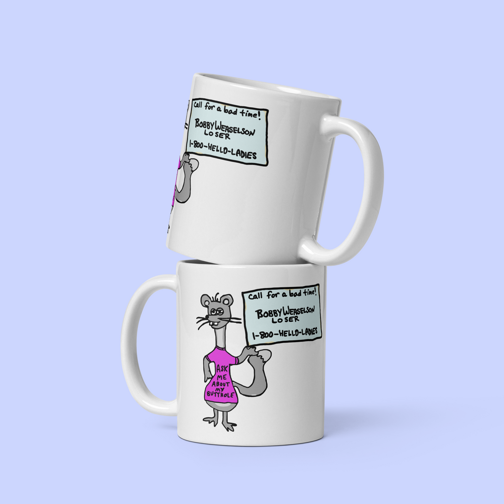 Sock Puppet Master "Call for a Bad Time!" Weasel Mug