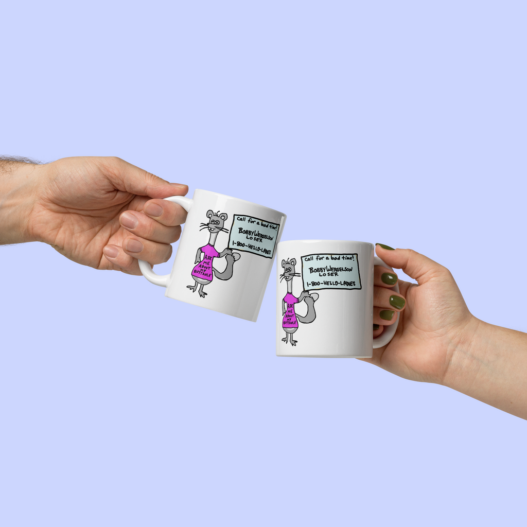 Sock Puppet Master "Call for a Bad Time!" Weasel Mug