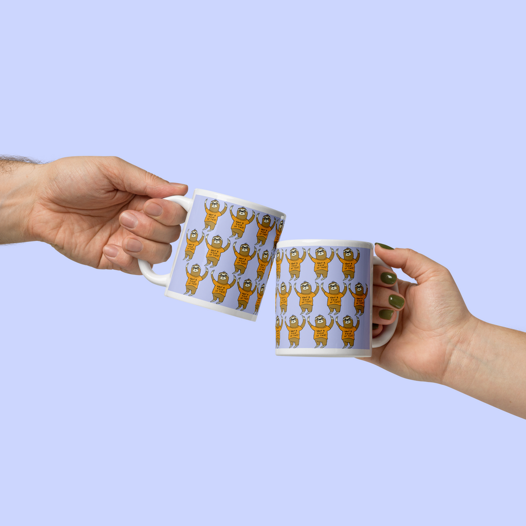 Sock Puppet Master "Piece of This" Sloths Mug