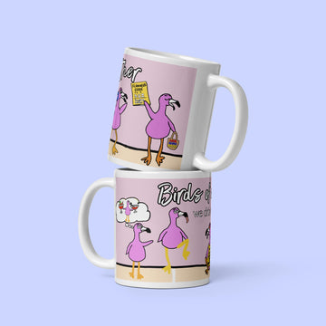 Sock Puppet Master "Birds of a Feather" Flamingos Mug