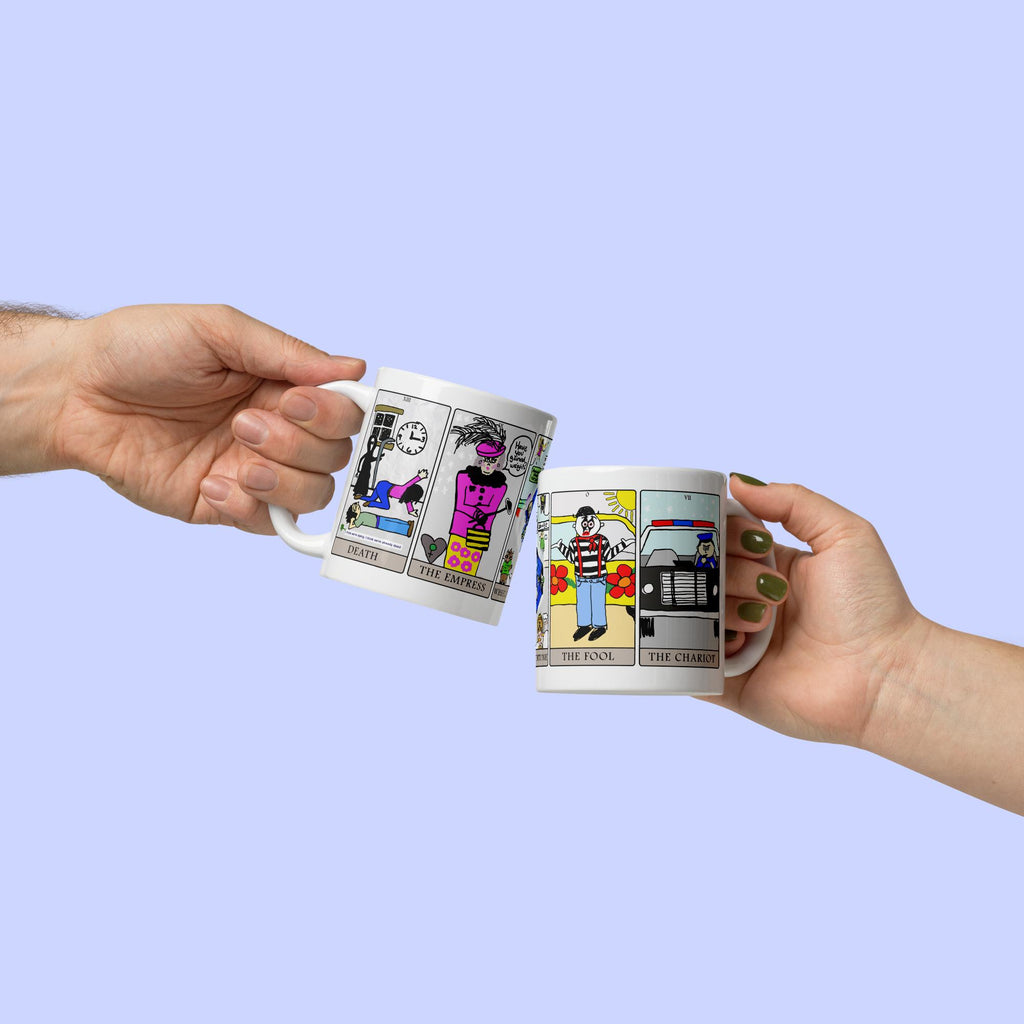 Sock Puppet Master 5-Card Tarot Major Arcana Mug