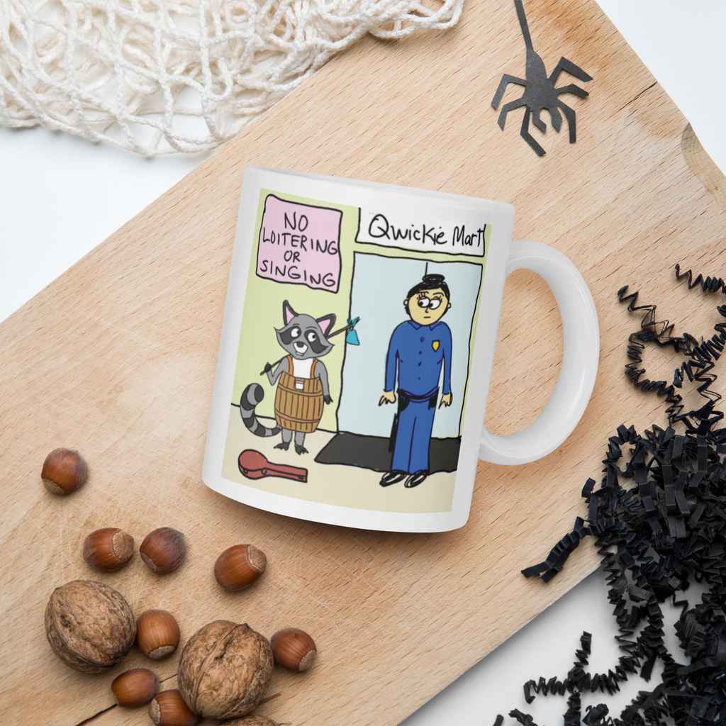 Sock Puppet Master Loitering Raccoon Mug