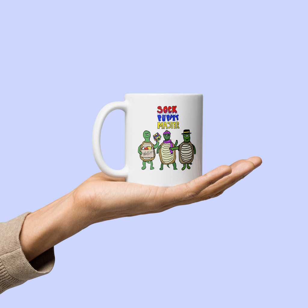 Sock Puppet Master Turtle Trio Mug