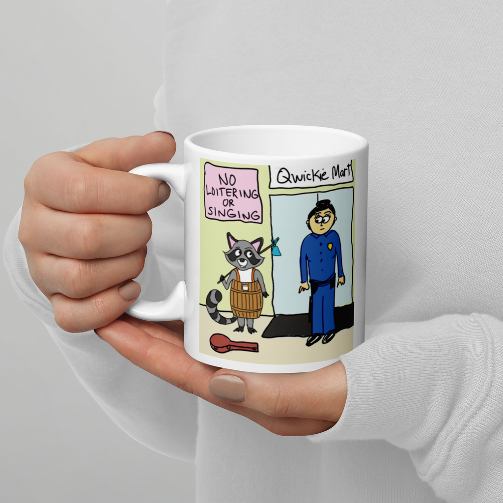 Sock Puppet Master Loitering Raccoon Mug