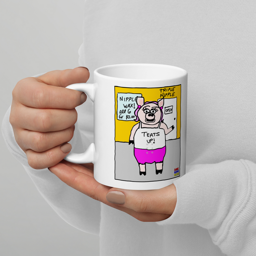 Sock Puppet Master "Teats Up!" Pig Mug