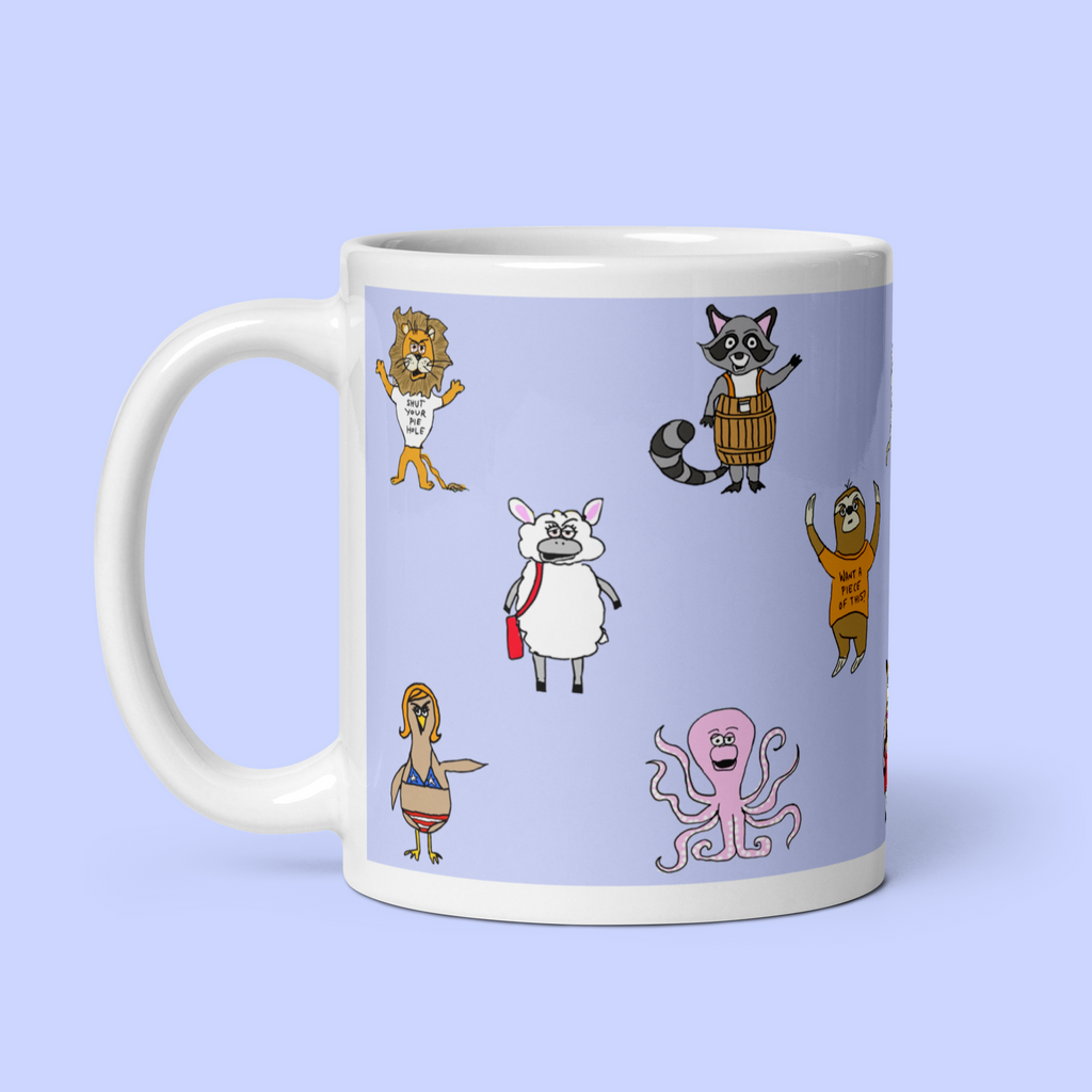 Sock Puppet Master Character Medley Mug