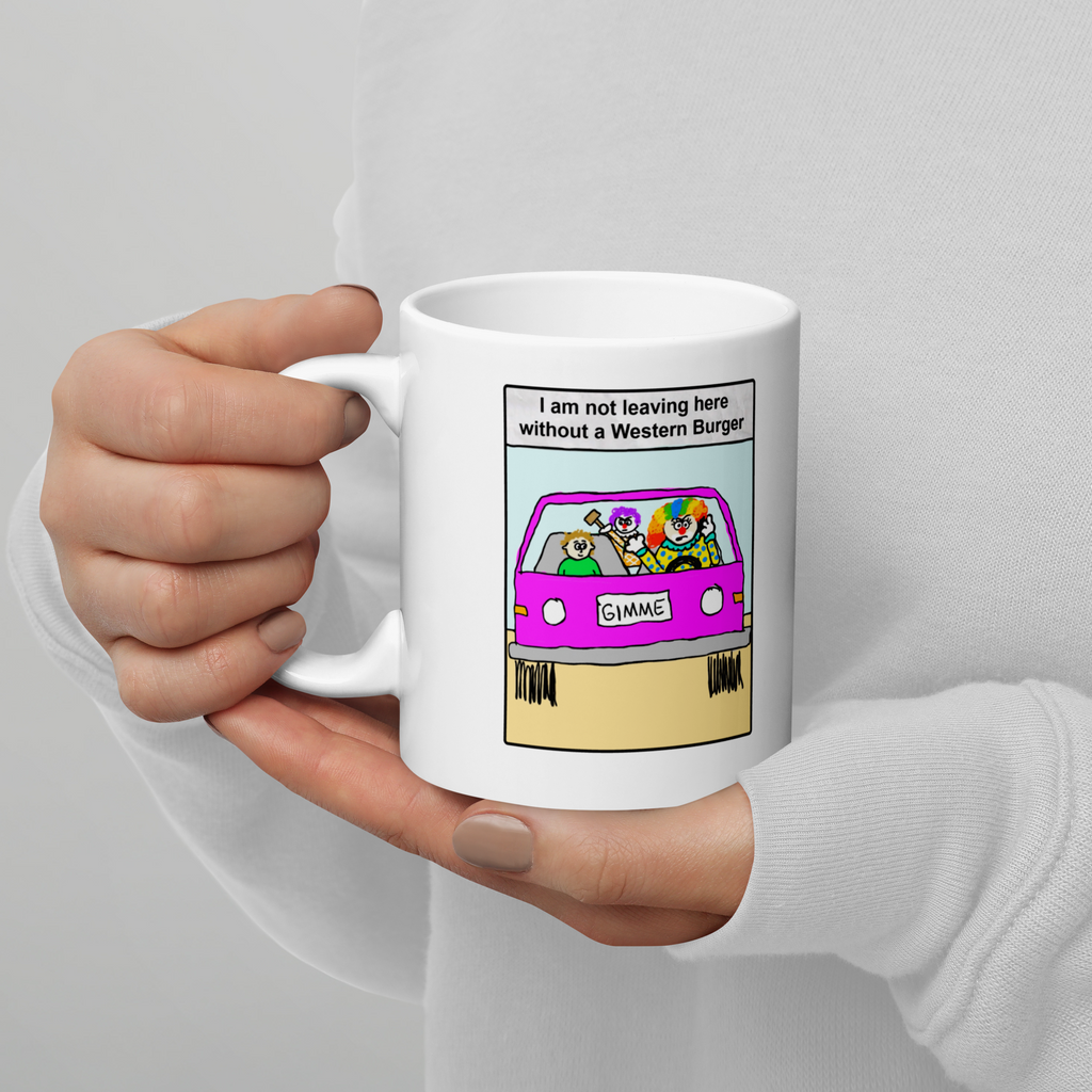 Sock Puppet Master "Western Burger" Clown Mug