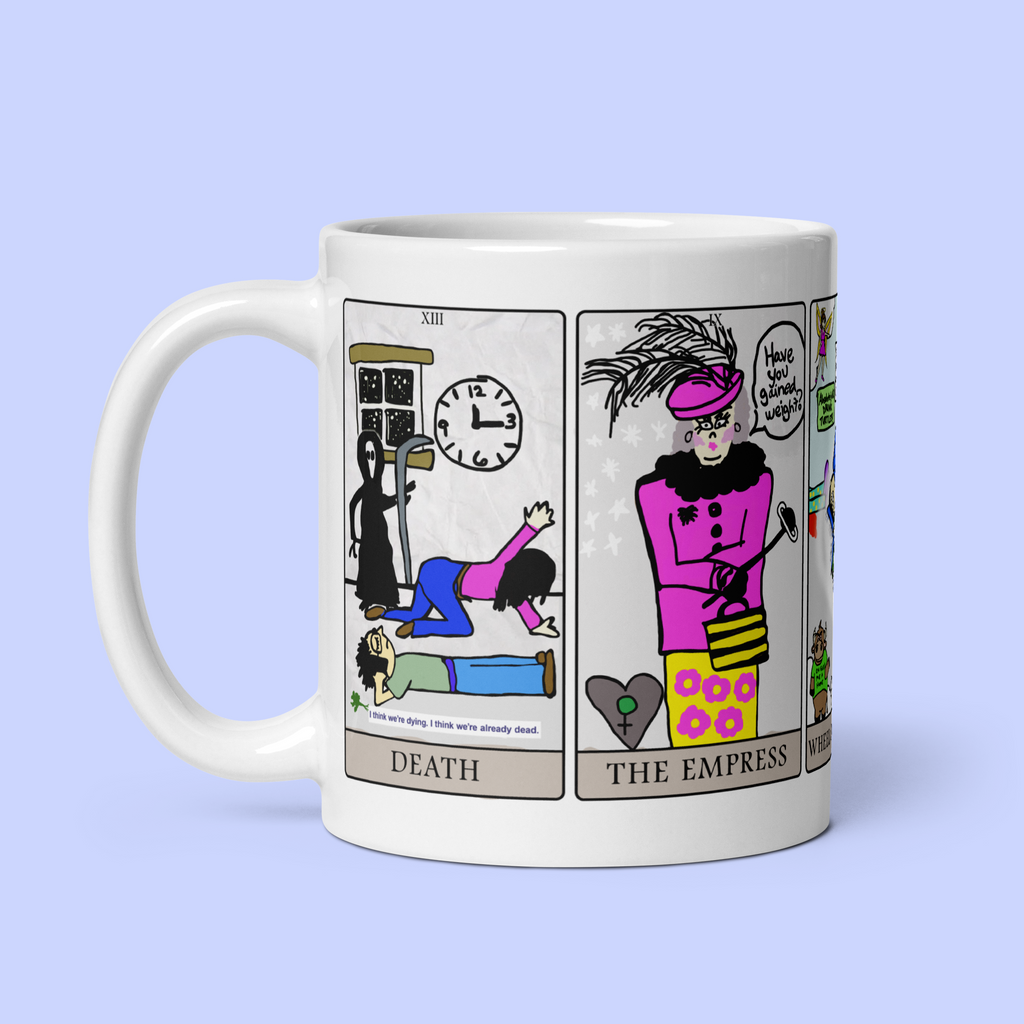 Sock Puppet Master 5-Card Tarot Major Arcana Mug