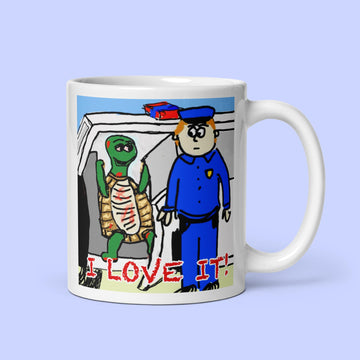 Sock Puppet Master "I love it" Turtle Mug