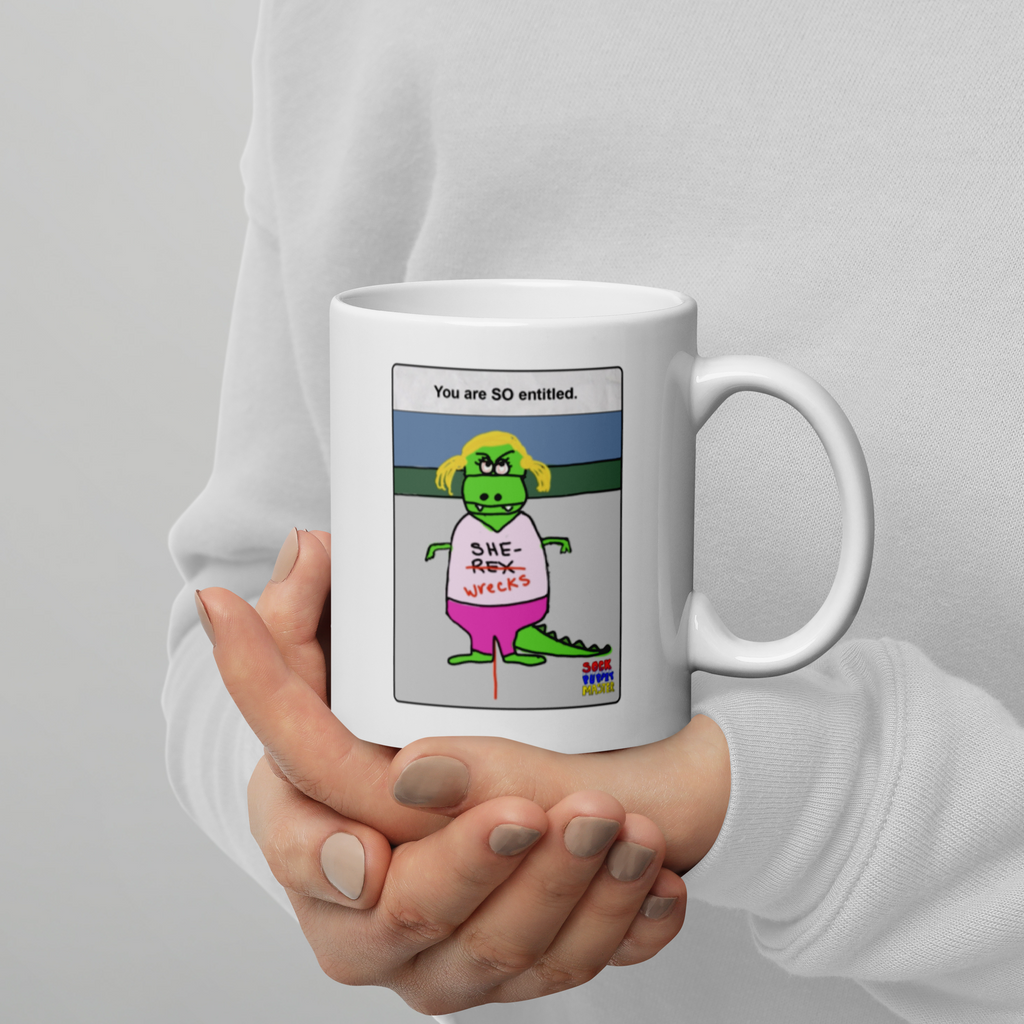 Sock Puppet Master Entitled She-Wrecks Mug