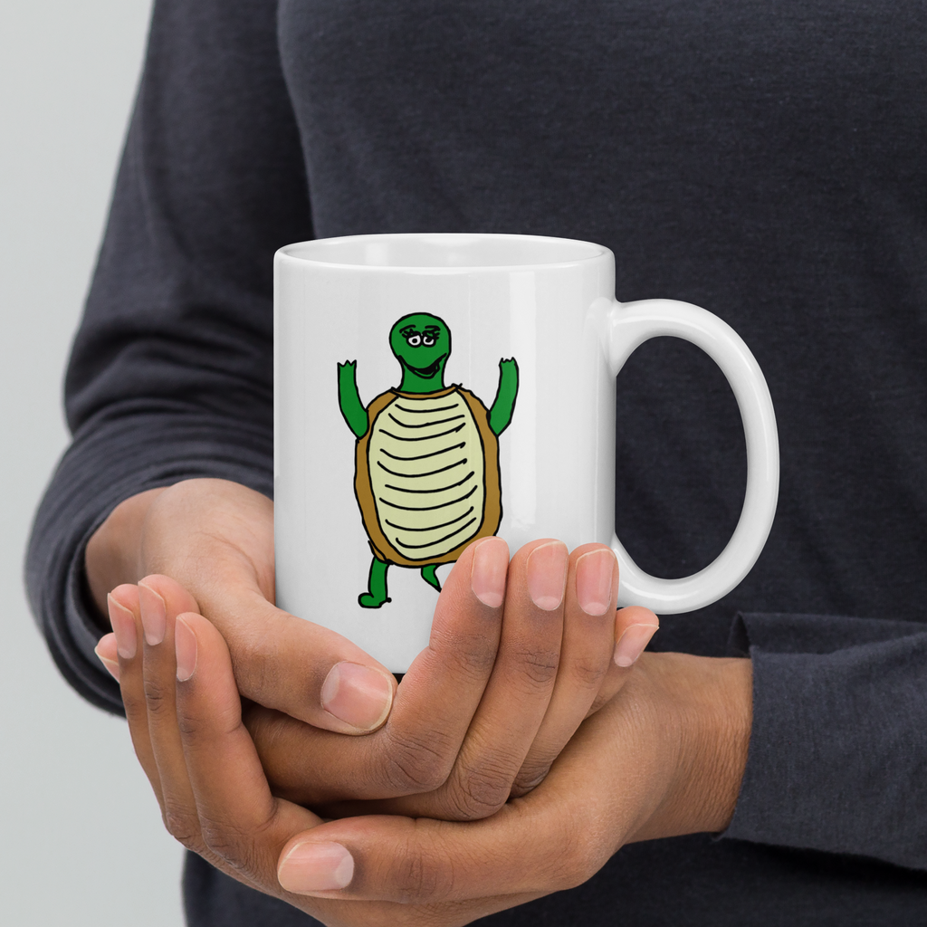 Sock Puppet Master Surprised Turtle Mug