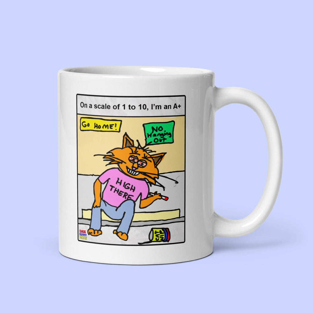 The Sock Puppet Master "High There" Cat Mug