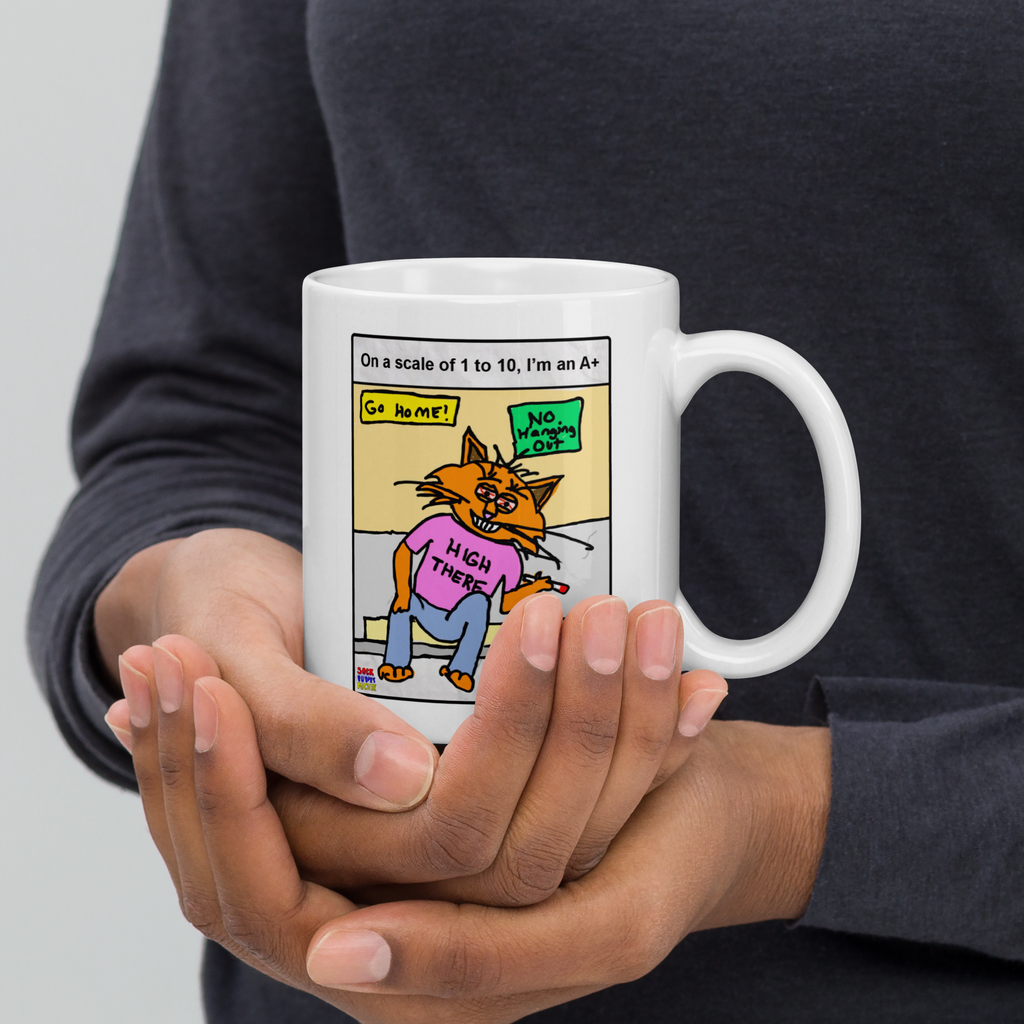 The Sock Puppet Master "High There" Cat Mug