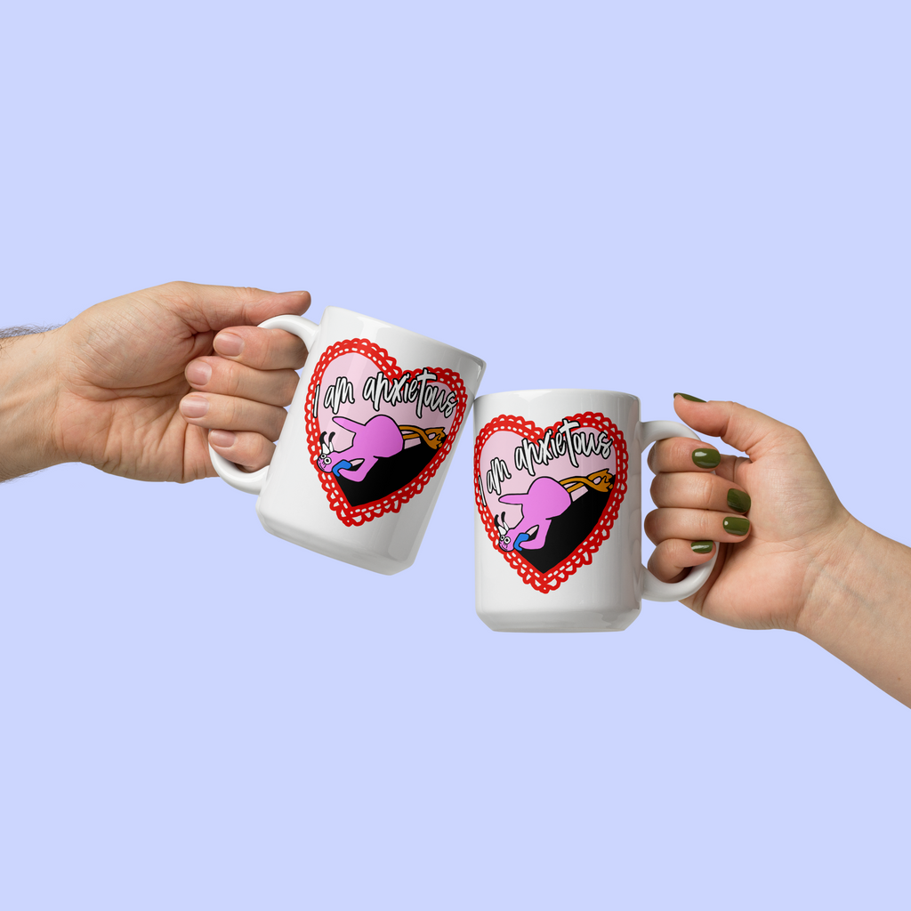 Limited-edition Sock Puppet Master Valentine's Day Anxietous Flamingo Mug