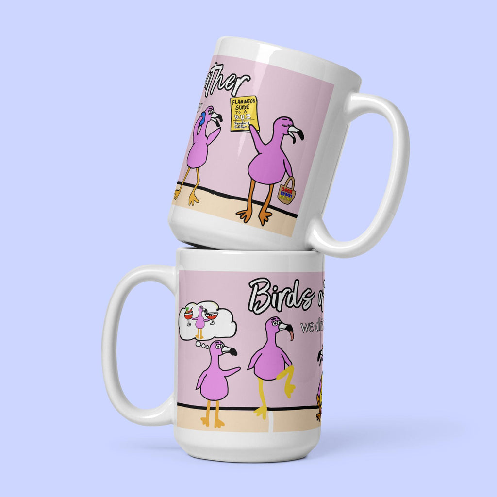 Sock Puppet Master "Birds of a Feather" Flamingos Mug