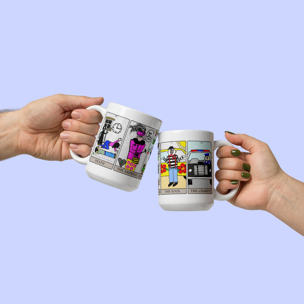Sock Puppet Master 5-Card Tarot Major Arcana Mug