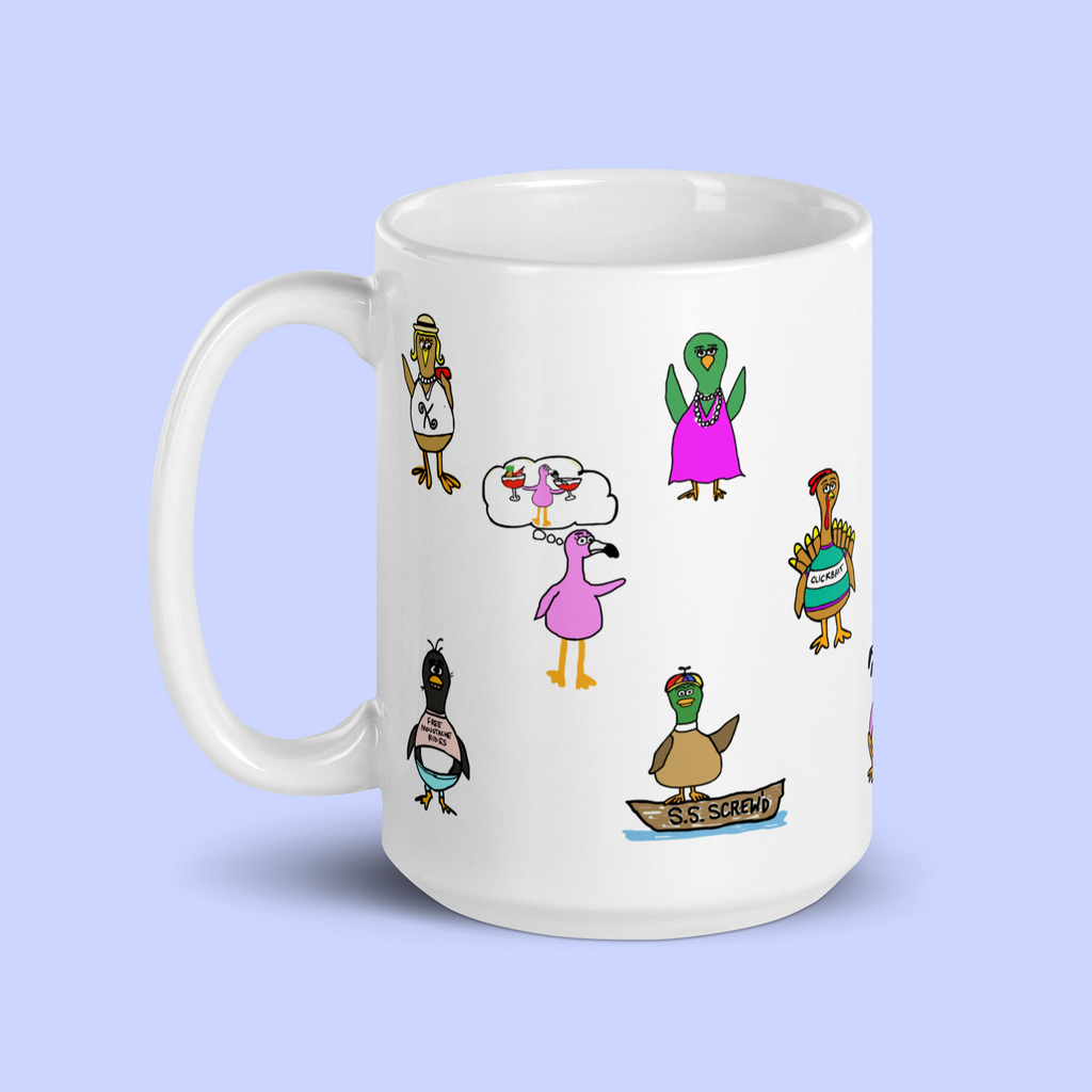 Sock Puppet Master Bird Brains Mug
