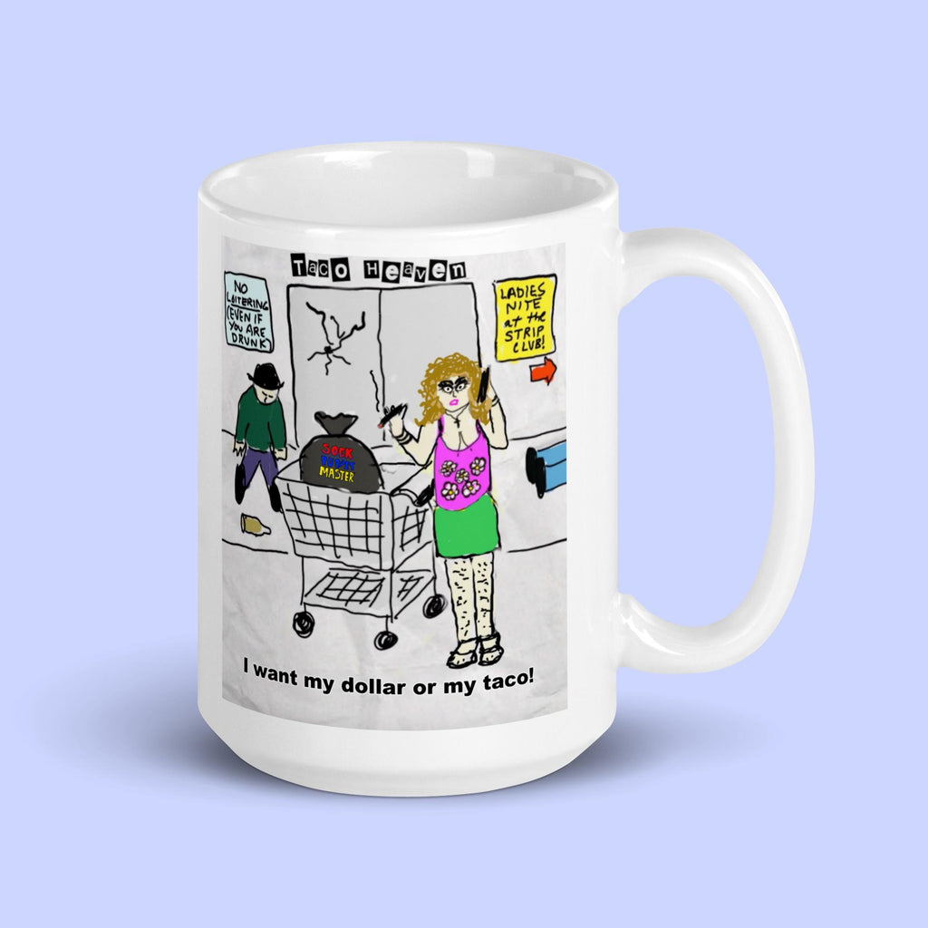 Sock Puppet Master Dollar Taco Mug