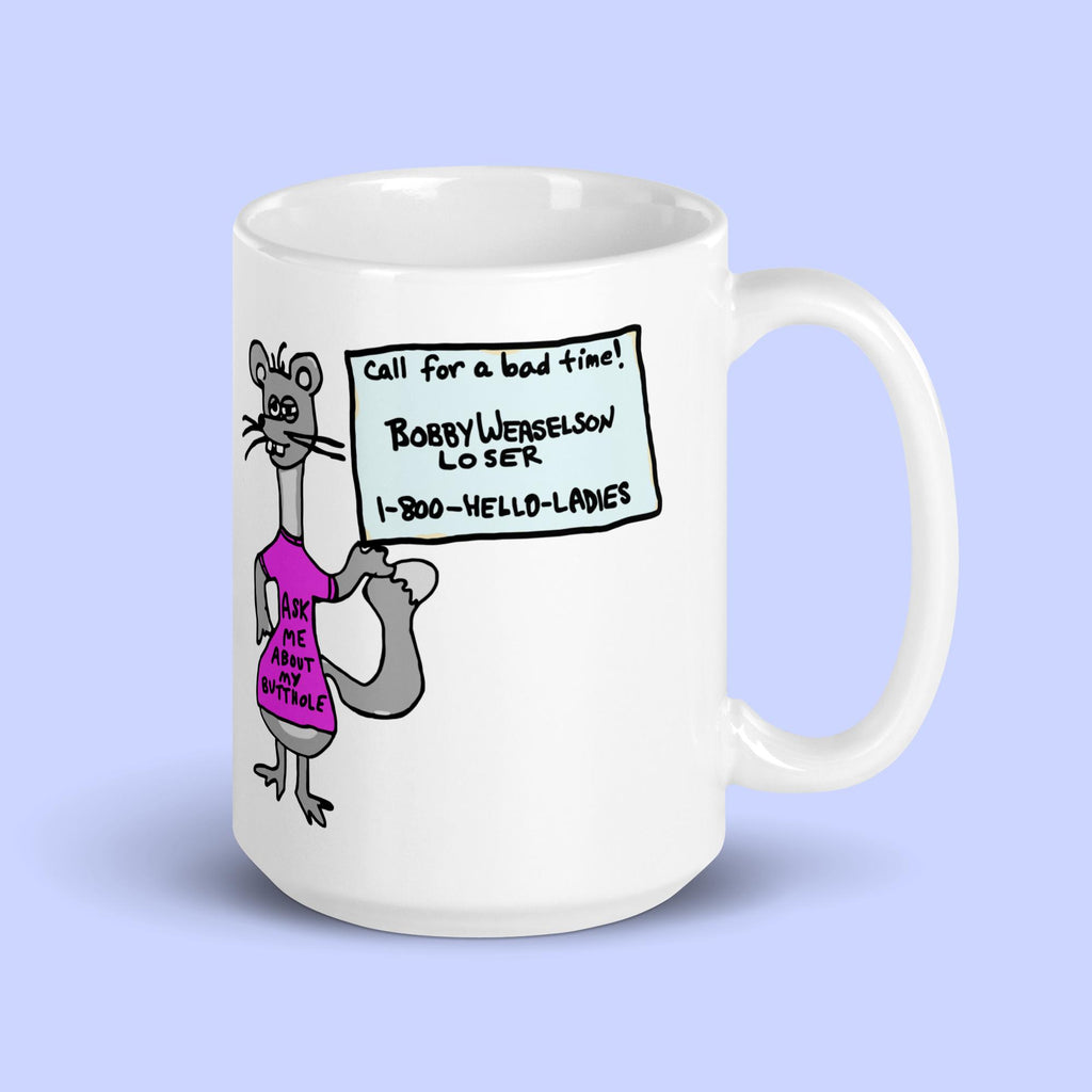 Sock Puppet Master "Call for a Bad Time!" Weasel Mug