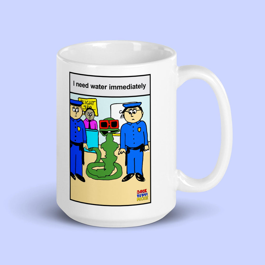 Sock Puppet Master "I Need Water" Snake Mug