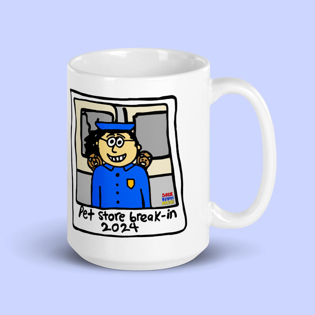 Sock Puppet Master Mr. Pancake Pet Store Break-in Mug